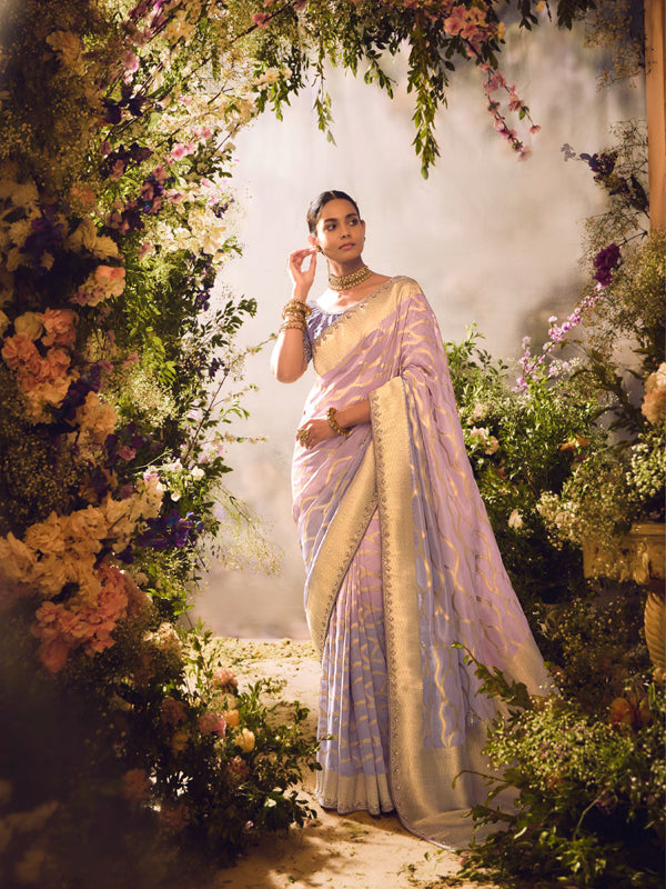 Light Purple Designer Saree Sindhuri Khwaish