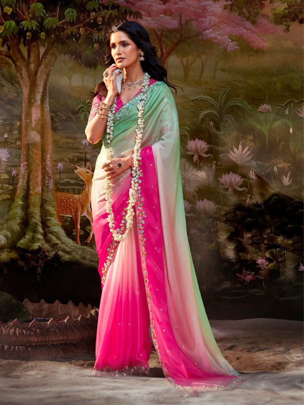 Multicolor Designer Saree Kajal X Kimora