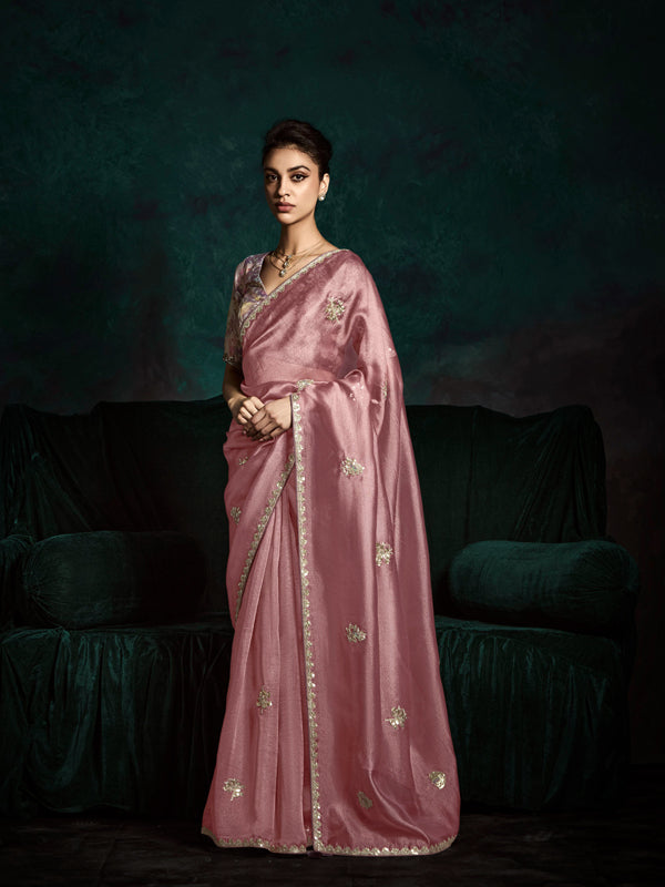Bush Pink Designer Saree Kimora Rangat