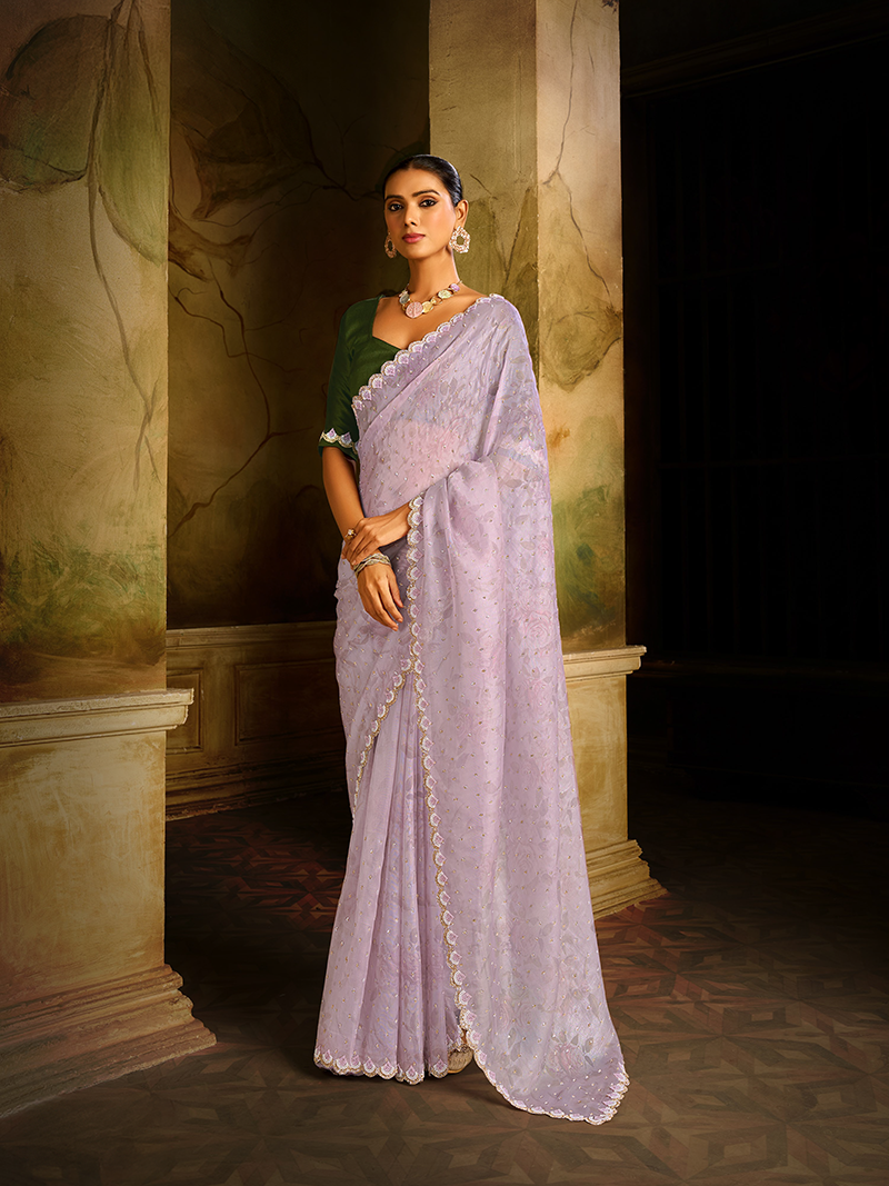Lavender Designer Saree Vaani