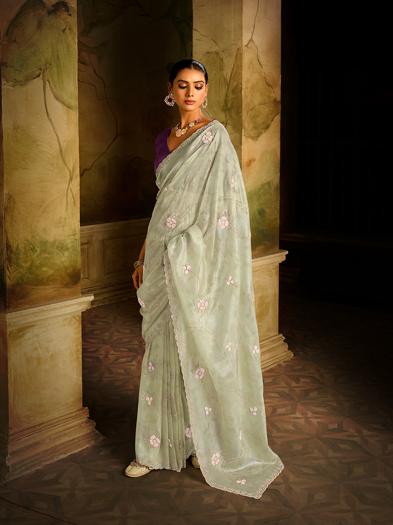 Pista Green Designer Saree Vaani