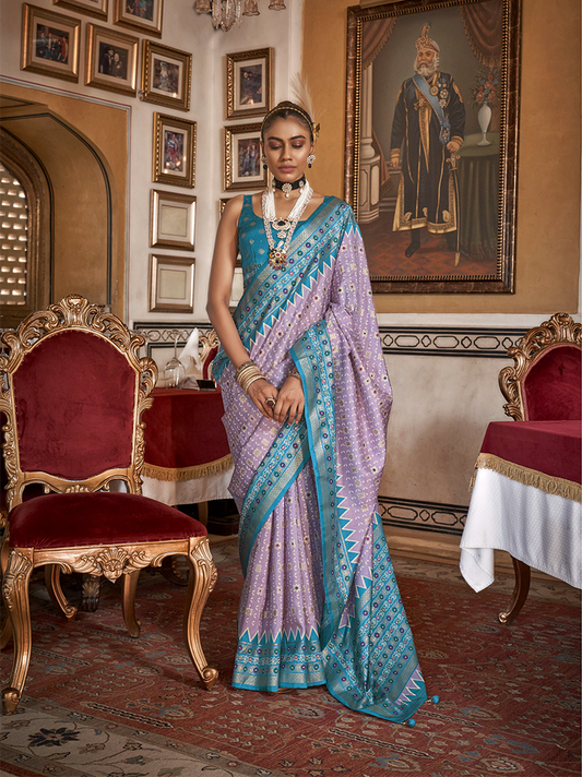 Elegance Lavender Designer Saree Puja Patoda