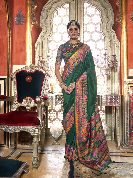 Dark Green Designer Saree Padmaja