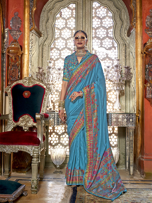 Light Blue Designer Saree Padmaja