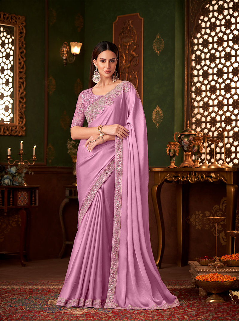 Pink Designer Saree Sandalwood