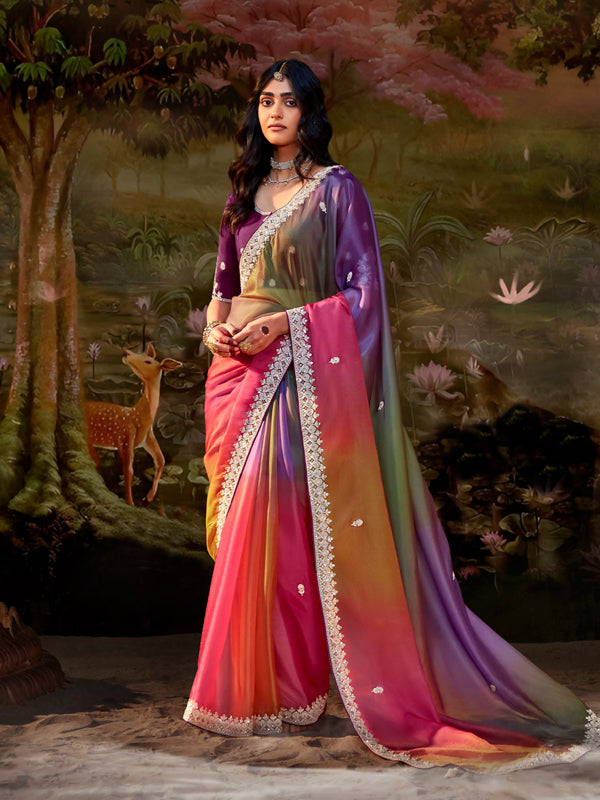 Multicolor Designer Saree Kajal X Kimora
