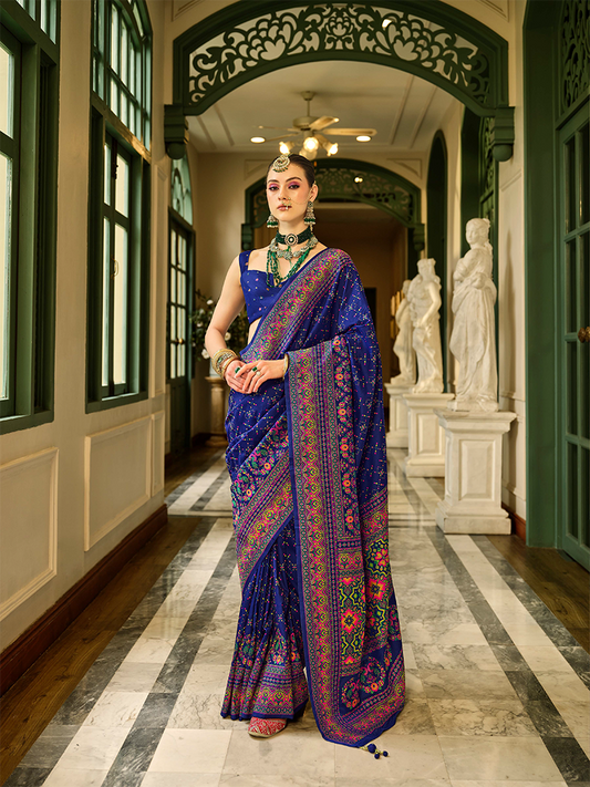 Blue Designer Saree Kashmir
