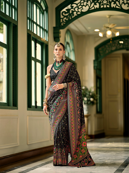 Black Designer Saree Kashmir