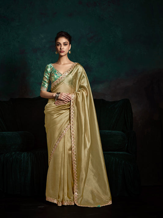 Beige Designer Saree Kimora Rangat