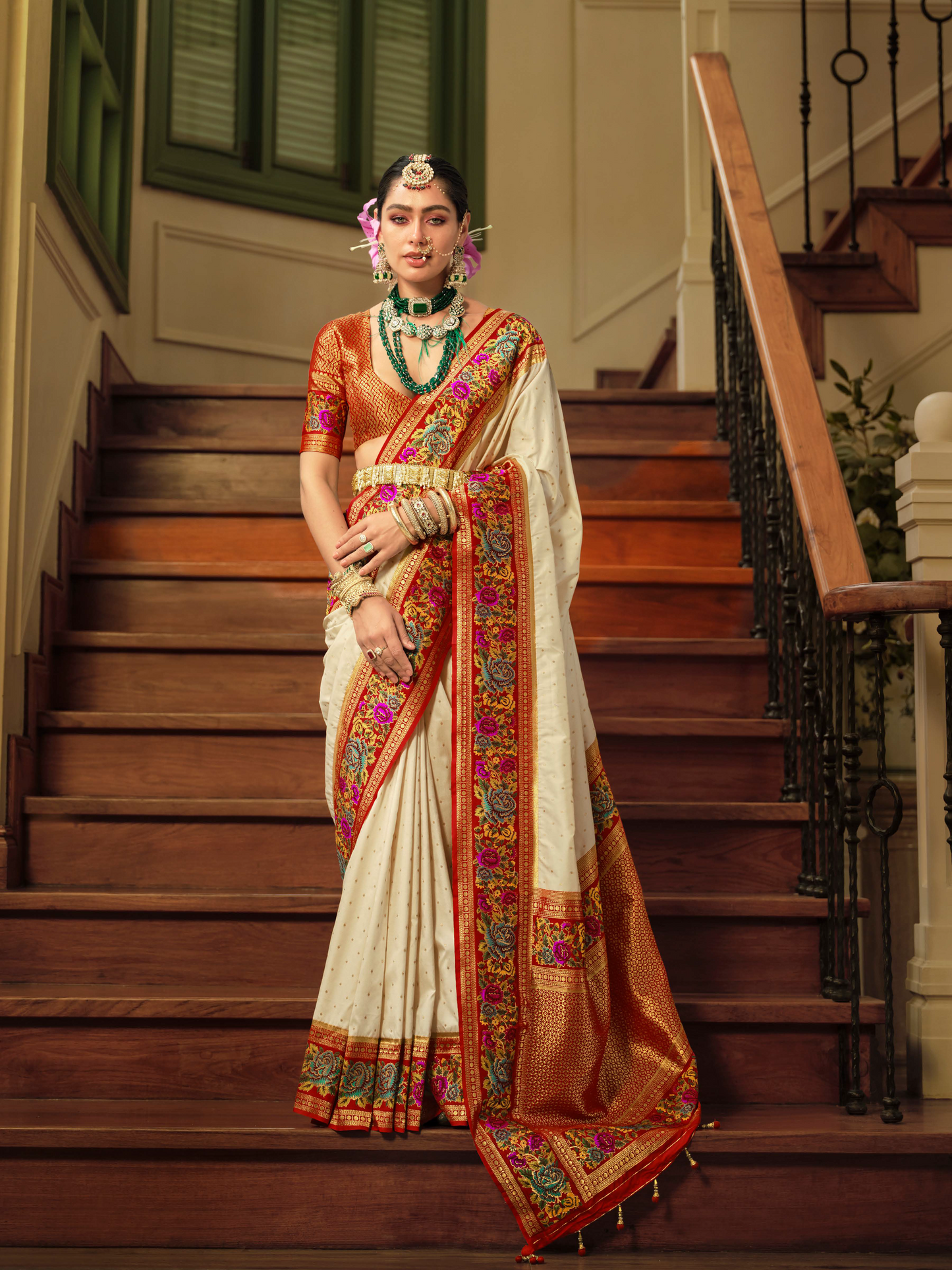 White Designer Saree Amaya