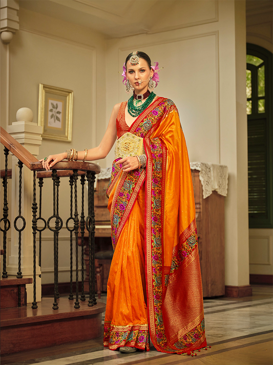 Orange Designer Saree Amaya