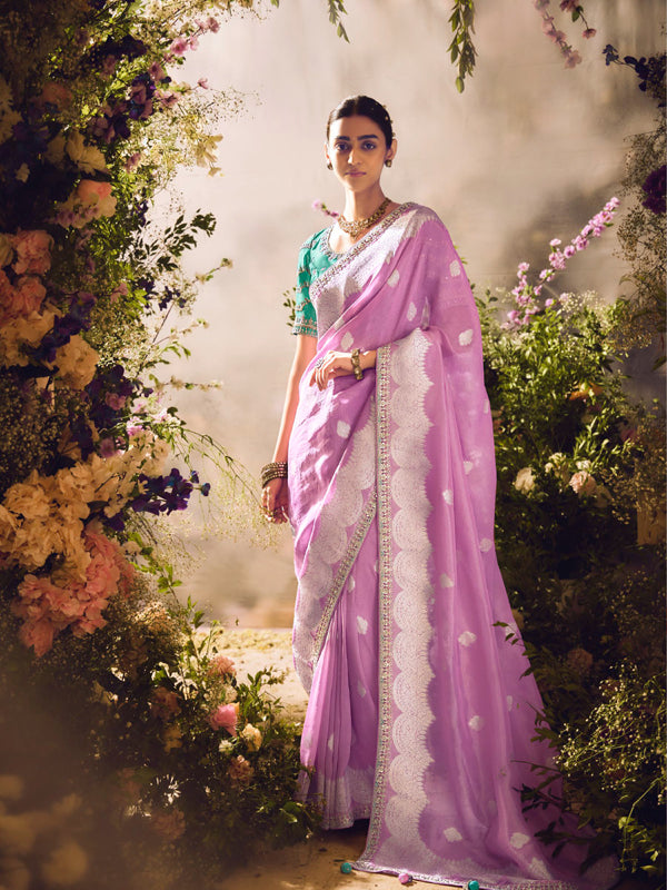 Lavender Designer Saree Sindhuri Khwaish