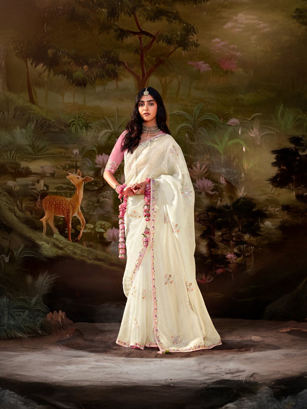 Light Celadon Designer Saree Kajal X Kimora