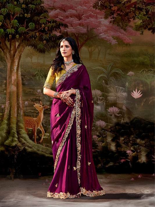 Purple Designer Saree Kajal X Kimora