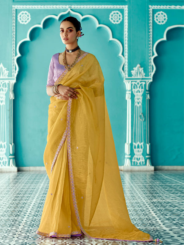 Yellow Designer Saree Kimora Amber