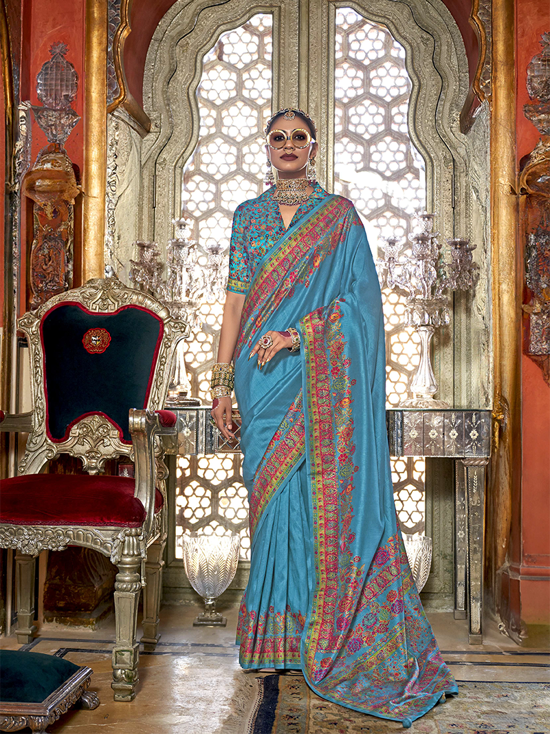 Light Blue Designer Saree Padmaja