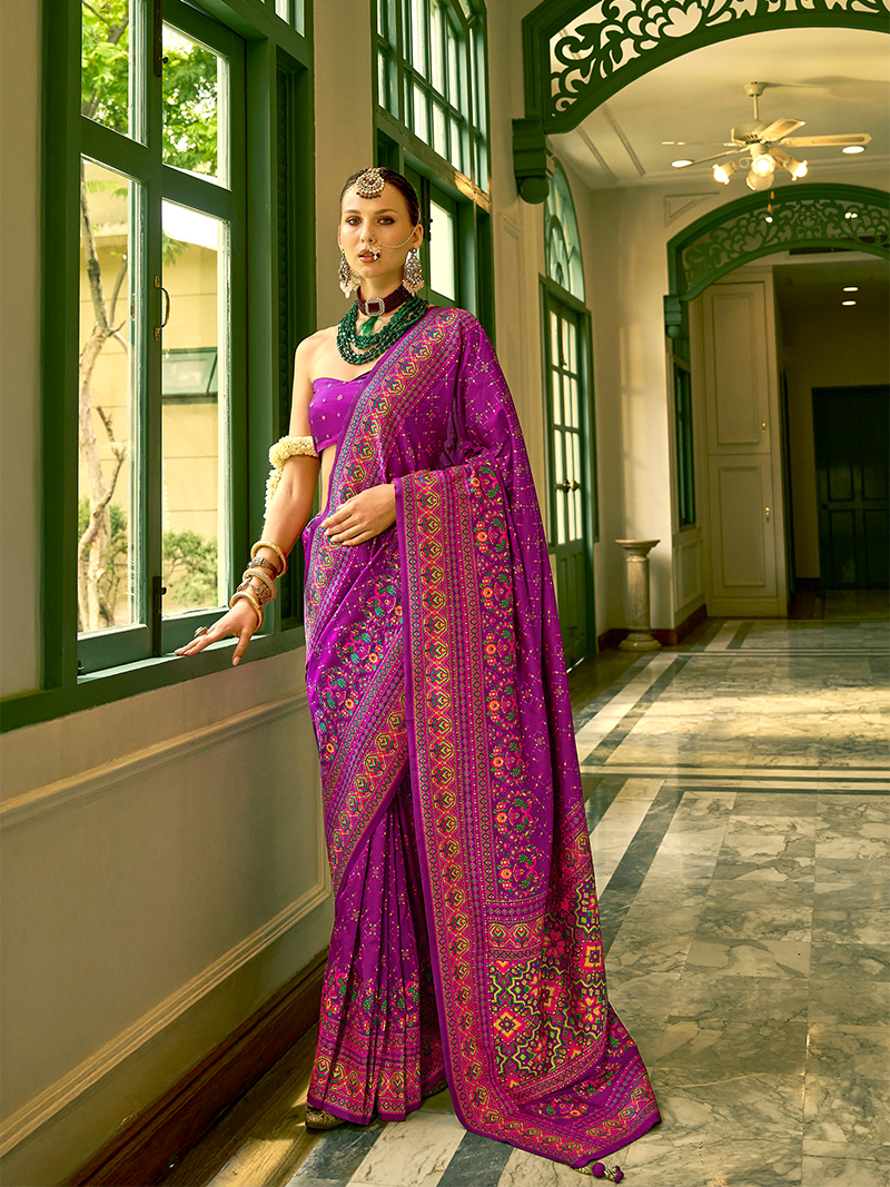 Purple Designer Saree Kashmir