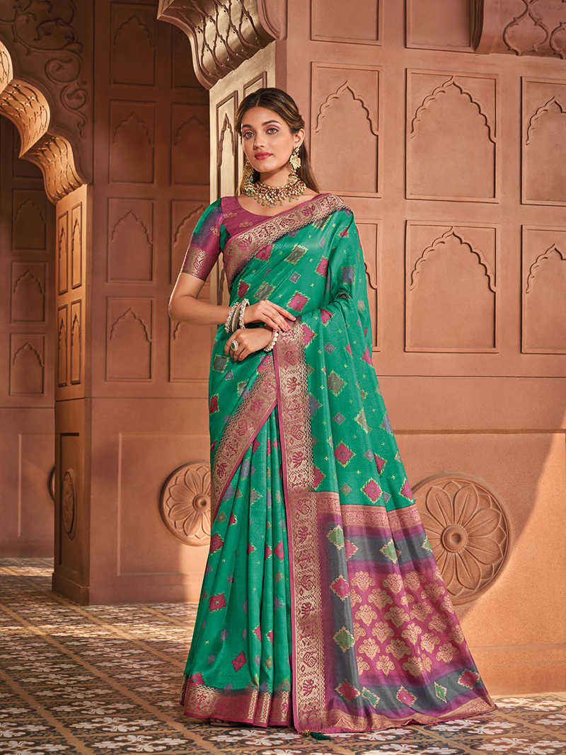 Persian Green Designer Saree Agora Silk